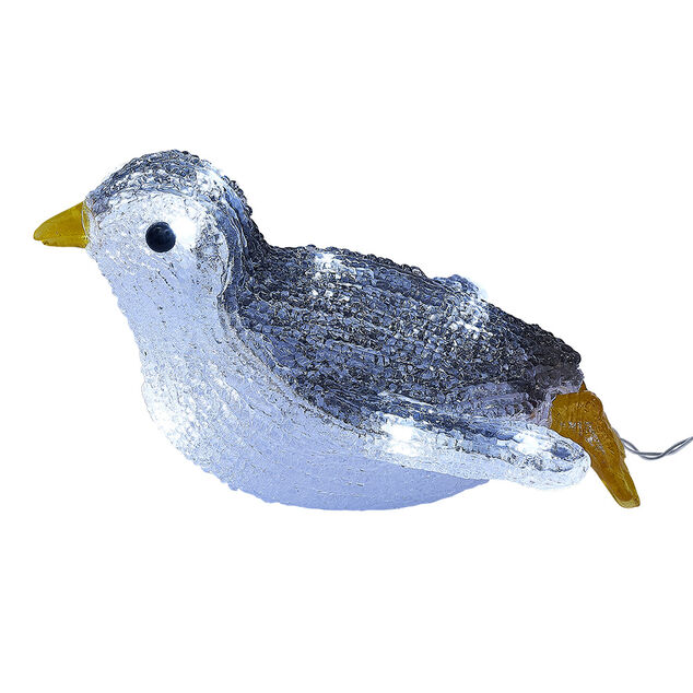 Pingouin lumineux 10LED blanc froid L20xH12cm