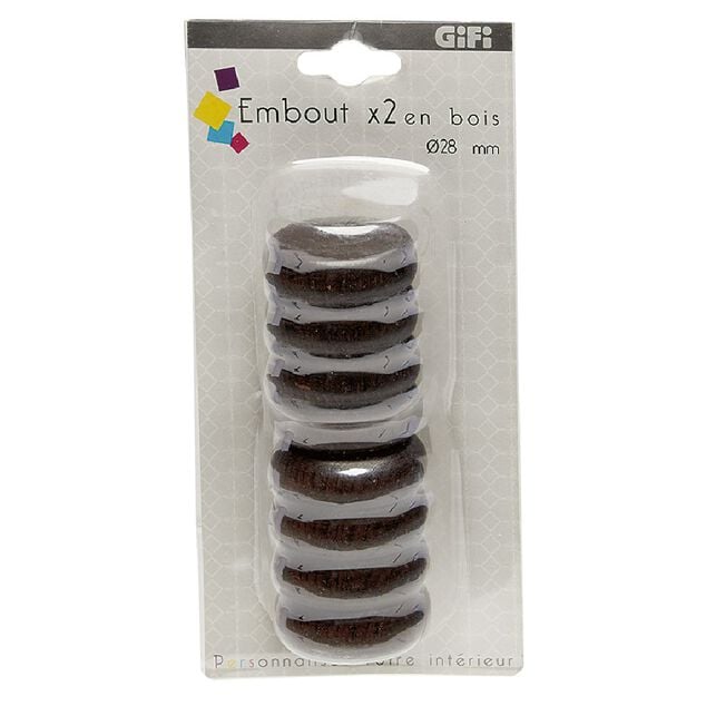 Embouts X2  Bois Cylindre strie