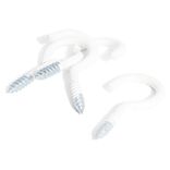 8 crochets ouverts en acier plastifié blanc - 4x30 mm