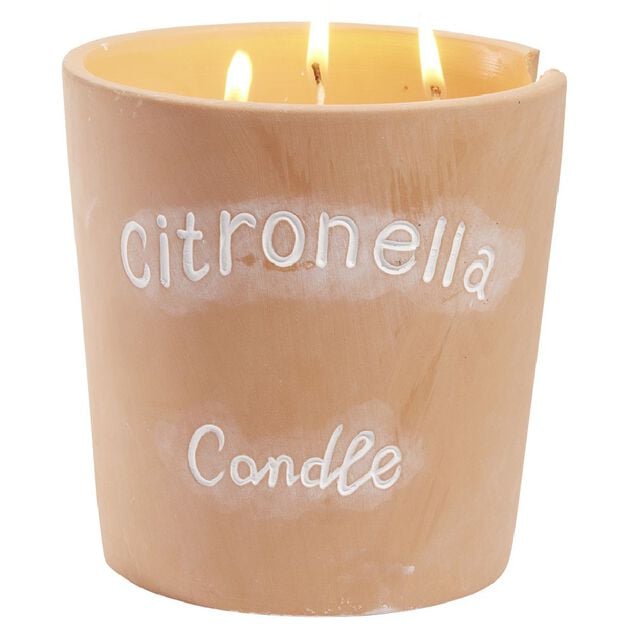 Bougie citronnelle pot terre cuite &Oslash;15xH20cm