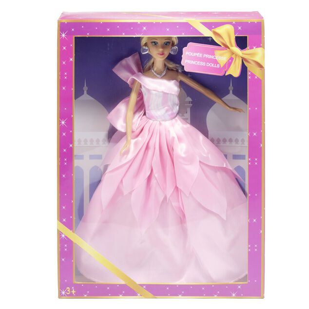 Poup&eacute;e mannequin avec robe de princesse 20x4xH29cm (3 mod&egrave;les)