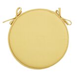 Galette de chaise ronde &agrave; nouettes unie &Oslash;38cm (2 mod&egrave;les jaune ou bleu)