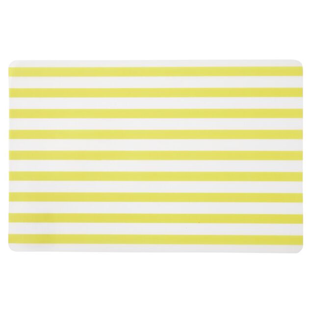 Set de table rectangulaire bayad&egrave;re jaune et blanc 28,5x43,5cm