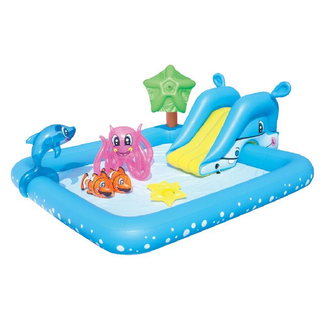 Aire de jeu d'eau gonflable aquarium avec toboggan Bestway