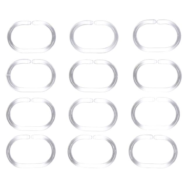 Anneau de douche transparent ovale x12