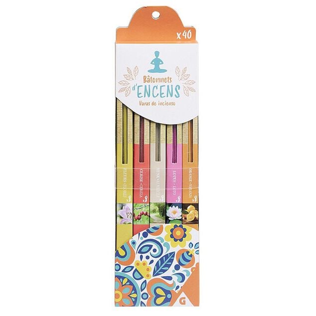 B&acirc;tonnet d'encens parfums vari&eacute;s x40