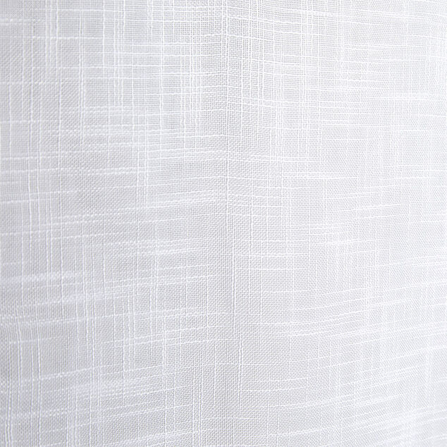 Vitrage droit &agrave; passants x2 effet lin blanc uni 60x90cm