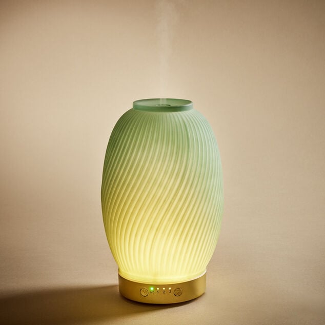 Diffuseur huile essentielle Mess&eacute;gu&eacute; en verre opaque &Oslash;17xH25cm