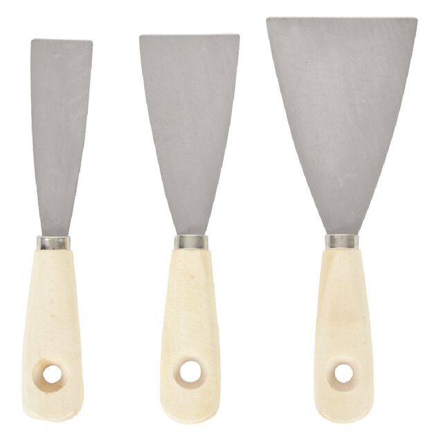 Spatule inox x3 largeur 30, 50 et 80 mm