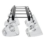 Porte-mugs avec 10 crochets en métal noir - L28xl.14xH.5.5cm