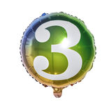 Ballon alu chiffre 3 métallisé multicolore Ø45cm
