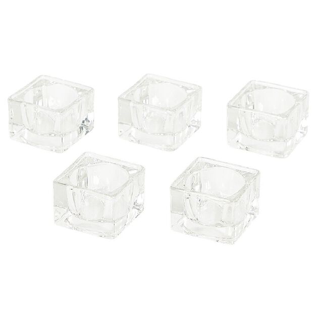 Photophore en verre transparent x5