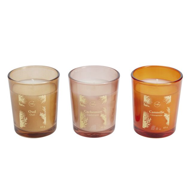 Coffret senteur 3 bougies 14H dans verre (2 mod&egrave;les)