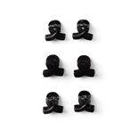Lot de 6 pinces &agrave; cheveux effet nou&eacute; plastique noir brillant 2cm