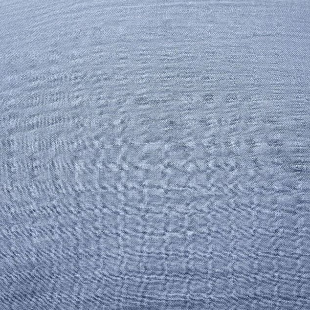 Parure de lit 1 personne 140x200cm gaze de coton bleu uni