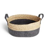 Pani&egrave;re jacinthe d'eau feutrine beige et gris fonc&eacute; 37x27xH15cm