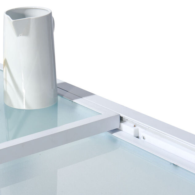 Table de jardin extensible Oslow 4 &agrave; 8 personnes blanc gris