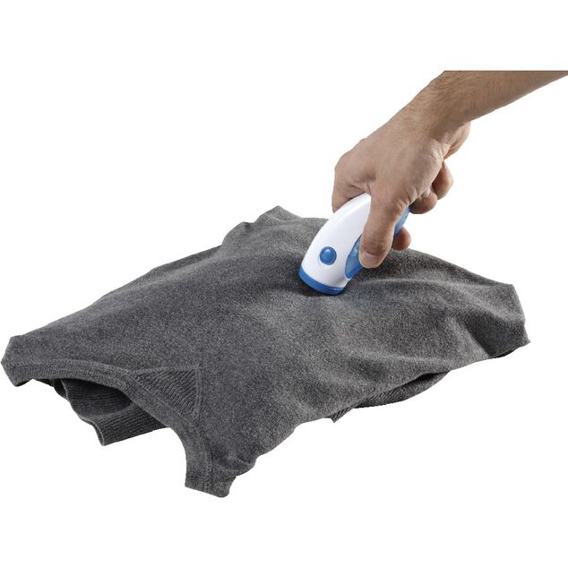 Rasoir textile &eacute;lectrique bleu et blanc