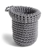 Panière ronde boucle effet tressé gris 13x11xH11cm