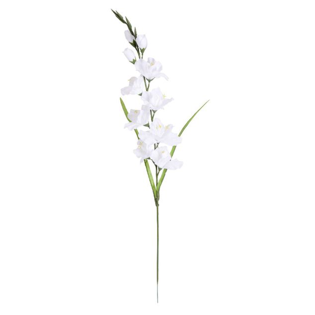Fleurs artificielles glaïeul blanc ou ivoire 1 tige L75cm - 2 modèles