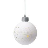 Boule de Noël lumineuse motif ajouré verre blanc 1LED Ø8cm