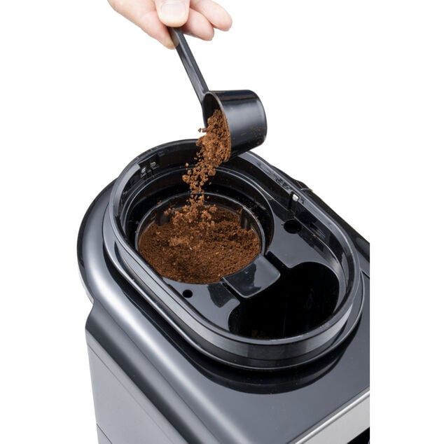 Cafeti&egrave;re filtre 0,6L acier avec broyeur de caf&eacute; 600W