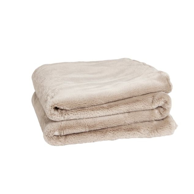 Plaid fausse fourrure - marron ou blanc