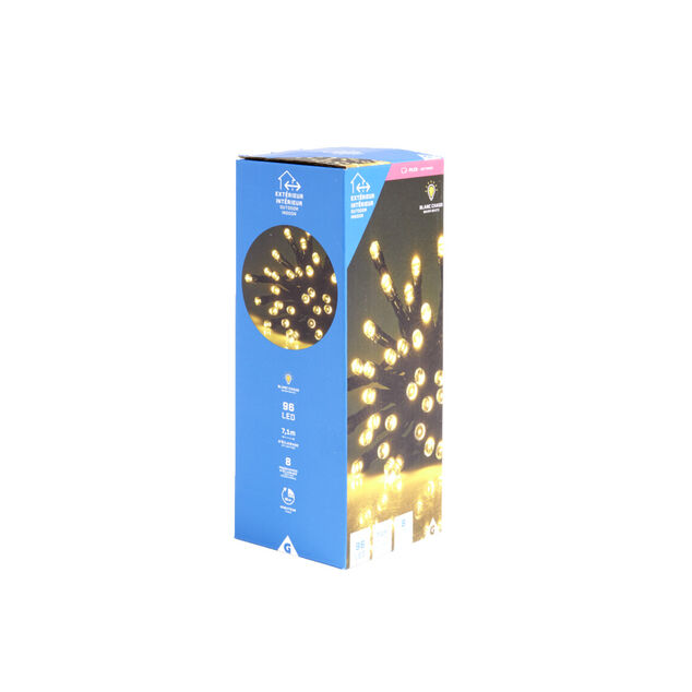 Guirlande lumineuse extérieur 96LED blanc chaud 7,1m