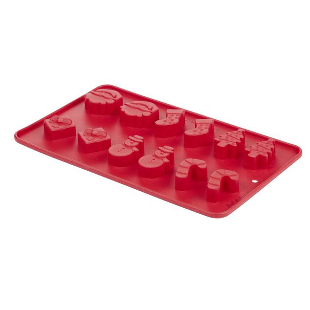 Moule &agrave; gla&ccedil;ons motif No&euml;l silicone L23X14XH1,3 cm (2 mod&egrave;les rouge ou vert)
