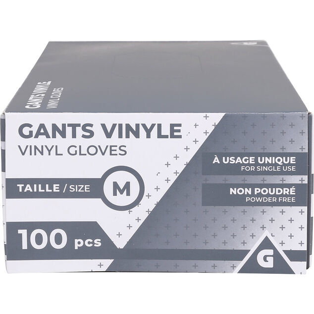 Gant en vinyle &agrave; usage unique x 100 taille M