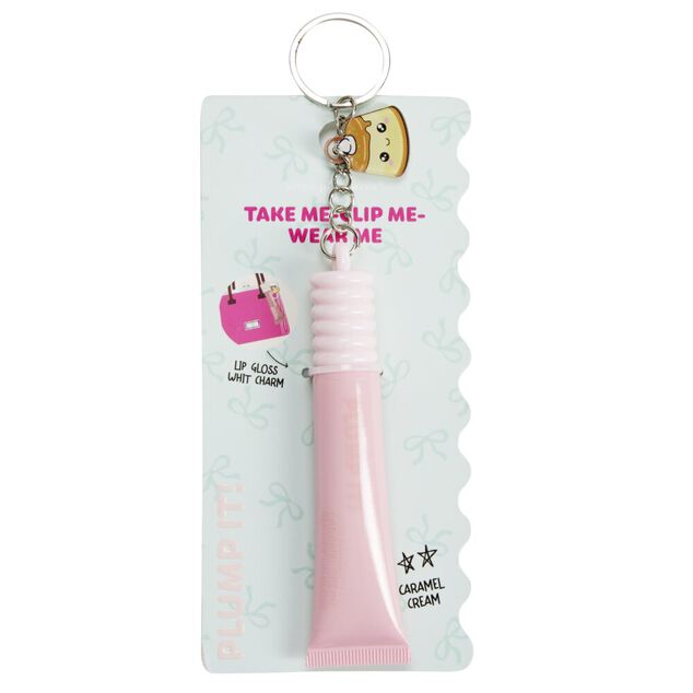 Baume &agrave; l&egrave;vre enfant motif kawaii rose avec cha&icirc;ne