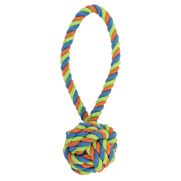 Jouet pour chien Poign&eacute;e en corde avec noeud L.18 cm