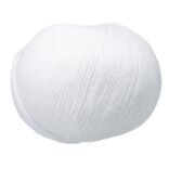 Pelote fil &agrave; tricoter acrylique et laine Cantate 50g blanc