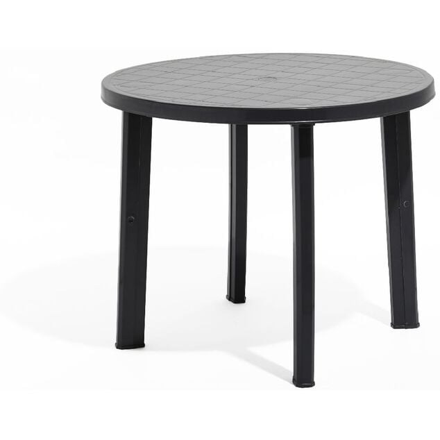 Table de jardin ronde 2/4 personnes Viva gris fonc&eacute; &Oslash;90xH72cm