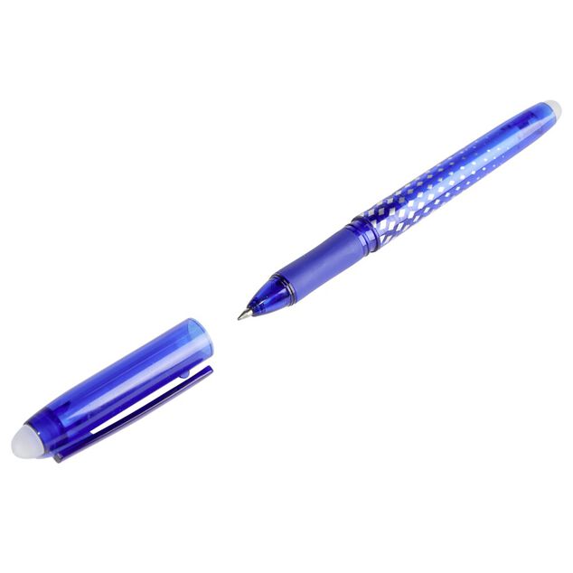Stylo effa&ccedil;able gel 1 noir 1 rouge 2 bleus L14,5cm