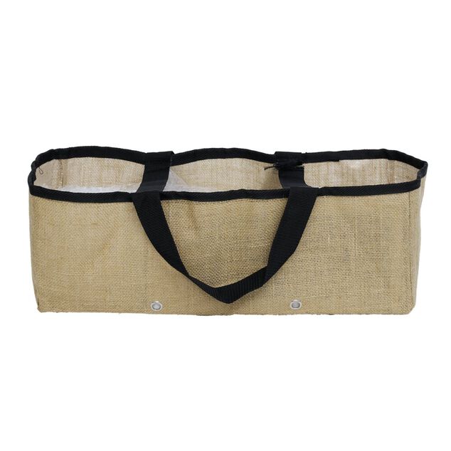 Jardini&egrave;re souple avec poign&eacute;es jute naturel et noir L50cm