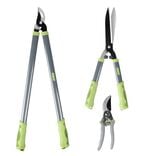 Set outils de coupe et taille jardin x3 m&eacute;tal plastique gris et vert