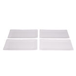 Plateau de pr&eacute;sentation rectangulaire x4 carton m&eacute;tallis&eacute; blanc 19x37cm