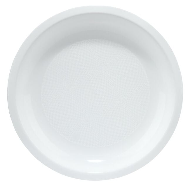 Assiette plate plastique x12 blanc &Oslash;22cm