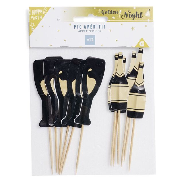 D&eacute;coration g&acirc;teau anniversaire pique th&egrave;me nuit x12