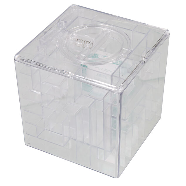 Tirelire design labyrinthe transparente