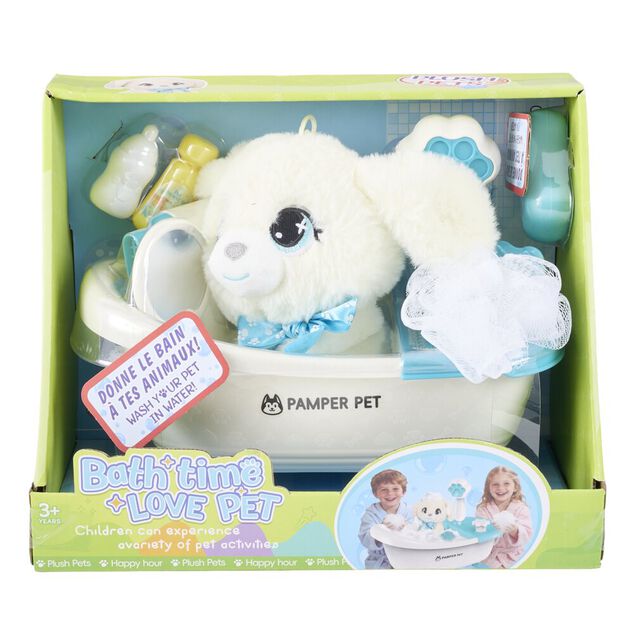 Peluche de bain pour b&eacute;b&eacute; 16x13xH16cm (2 mod&egrave;les lapin ou chiot)