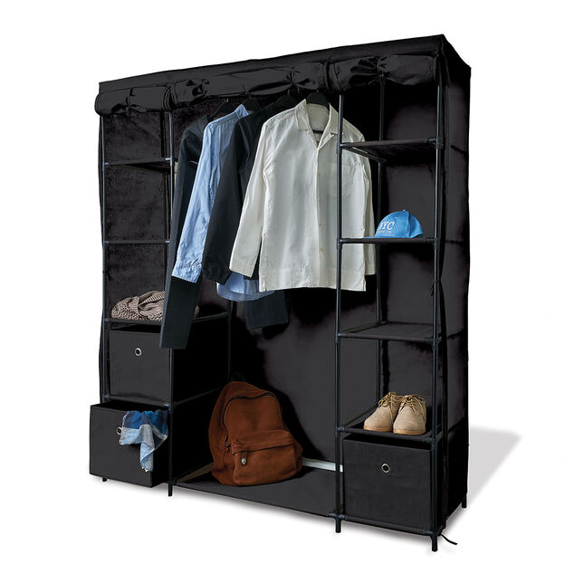 Armoire dressing tissu noir