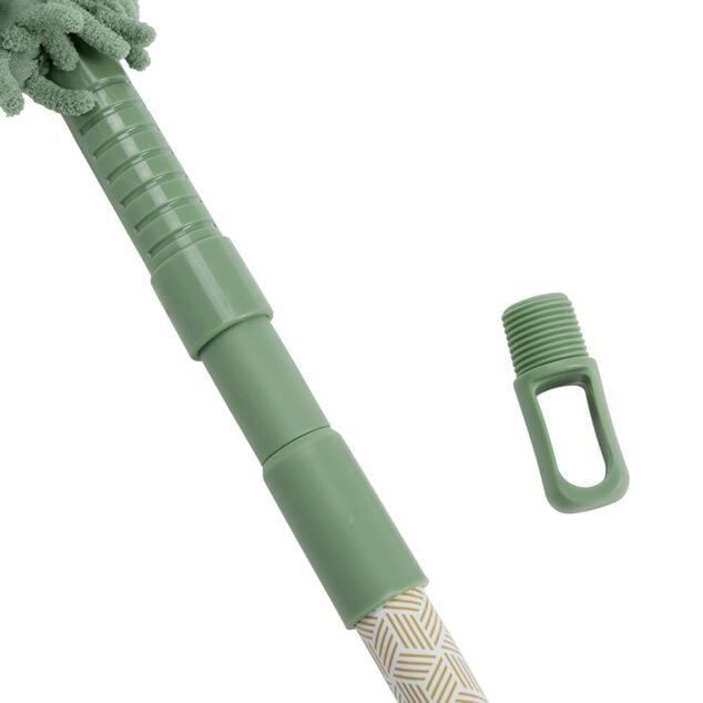 Plumeau chenille motif décoratif vert L139cm