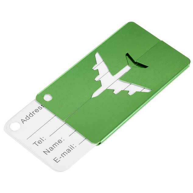 Étiquette de bagage métal coloré (plusieurs modèles)