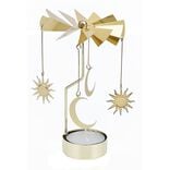 Bougeoir carrousel dor&eacute; &Oslash;8xH17cm