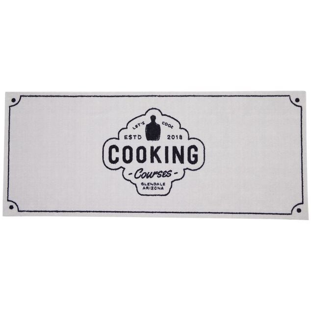 Tapis de cuisine antid&eacute;rapant absorbant inscription Cooking 120x50cm