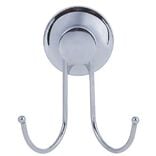 Crochet double à ventouse inox gris