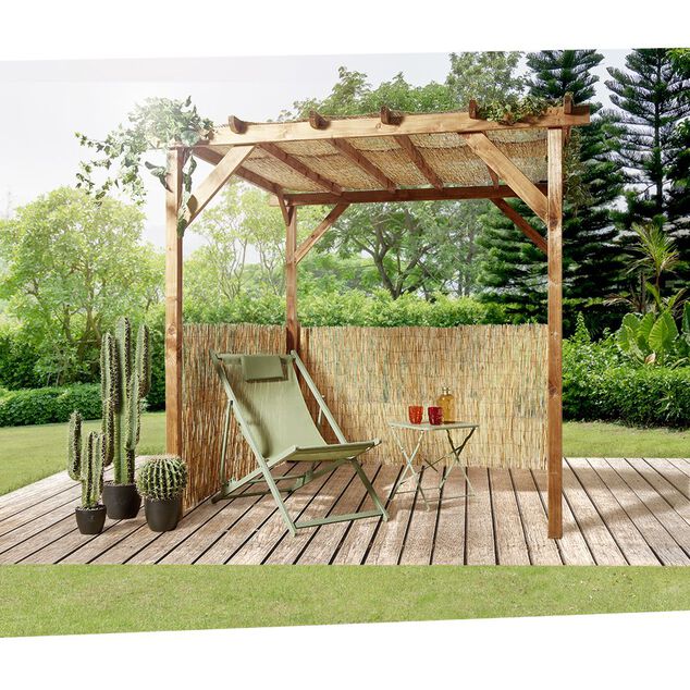 Canisse roseau pel&eacute; naturel brise-vue rouleau 120x500cm