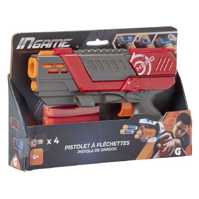 Pistolet + 4 fl&eacute;chettes en mousse